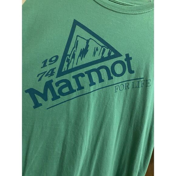 MARMOT FOR LIFE 1974 T-SHIRT MENS LIGHT KELLY GREEN XXL ORGANIC COTTON SOFT - Picture 2 of 8